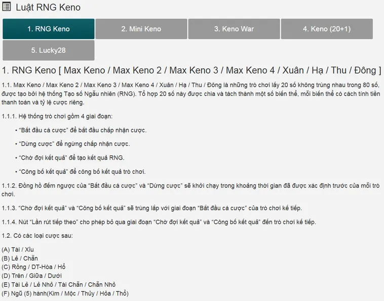 Chi Tiết Luật CHơi Keno Saba Tại Bin88 Đỉnh Cao Cho Mọi Game Thủ