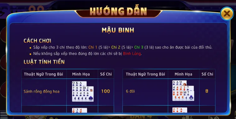 Các Bộ Bài May Mắn Ăn Tiền Đậm Tại Mậu Binh Bin88 Đỉnh Cao