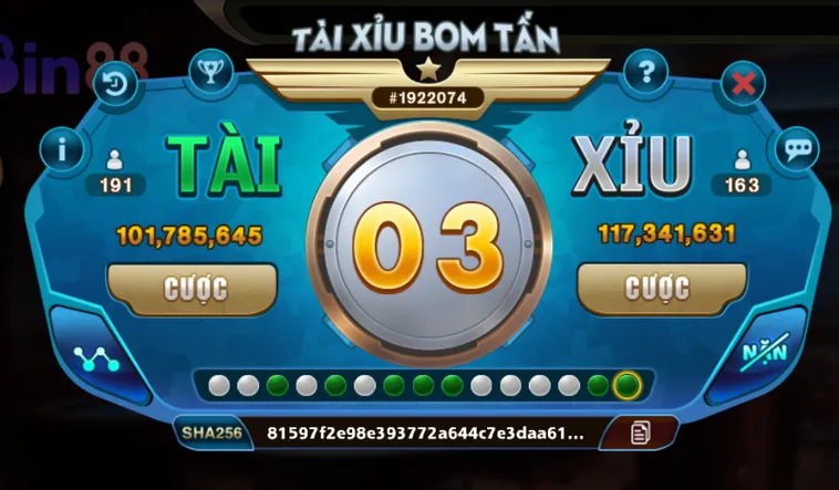 Tài Xỉu Bom Tấn Tại Bin88 Trải Nghiệm Cá Cược Đẳng Cấp Với Lợi Nhuận Khổng Lồ