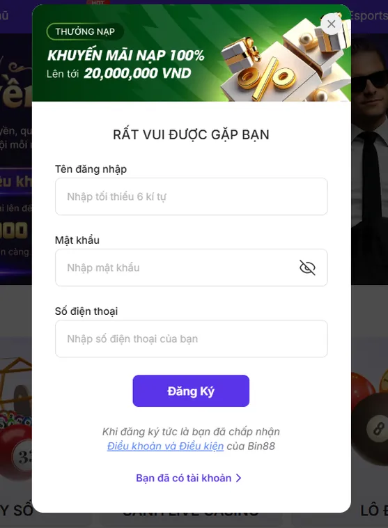 Hướng Dẫn Đăng Ký Bin88 Nhanh Chóng An Toàn Cho Mọi Cược Thủ Mới